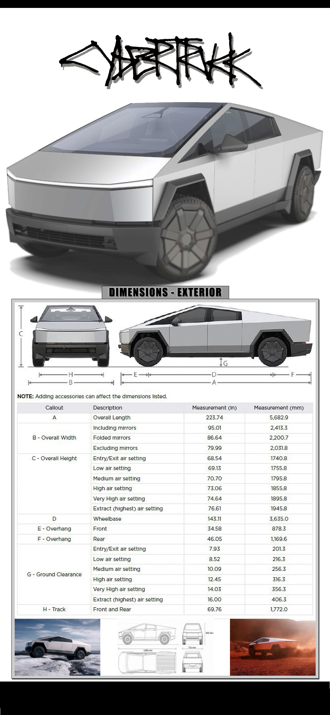 Tesla Cybertruck Dimension Exterior TESLA CAMBODIA